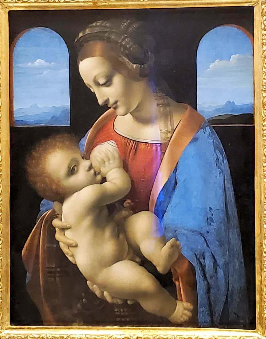 エルミタージュ美術館の「レオナルド・ダ・ヴィンチの間」に飾られている『聖母と幼子(リッタの聖母)』-2