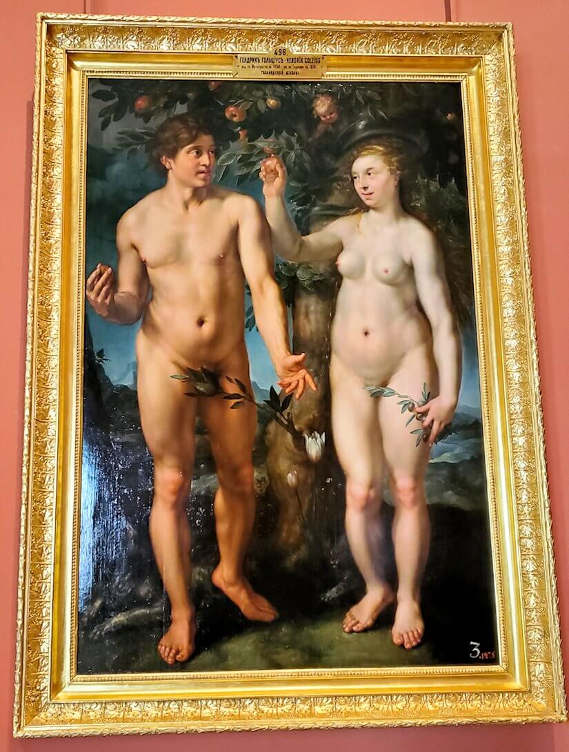 『アダムとイヴ』 (Adam and Eva(The Fall of Man)) by ヘンドリック・ホルツィウス