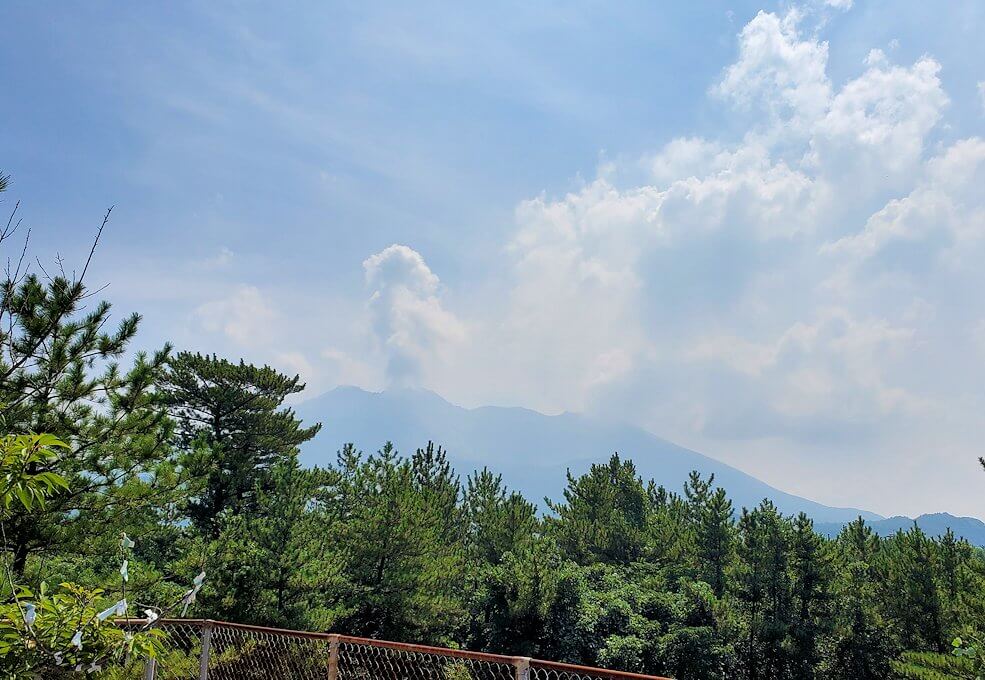 月讀神社の展望台から見える桜島