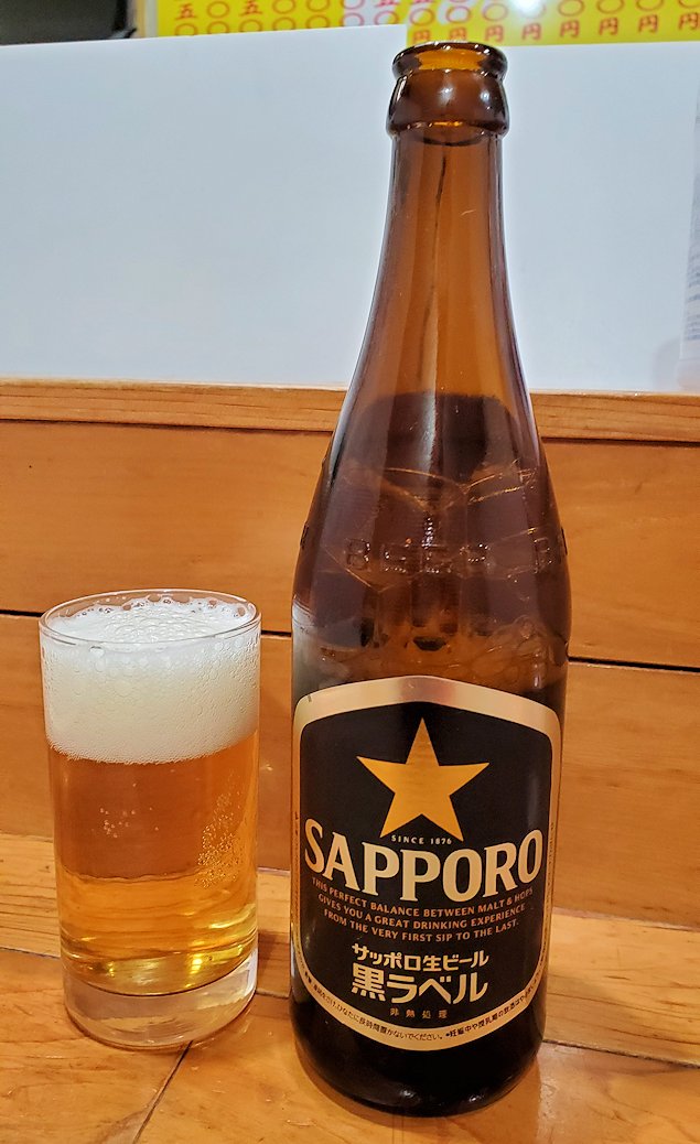 青森市内　味の札幌：浅利　味噌カレー牛乳ラーメン　瓶ビール