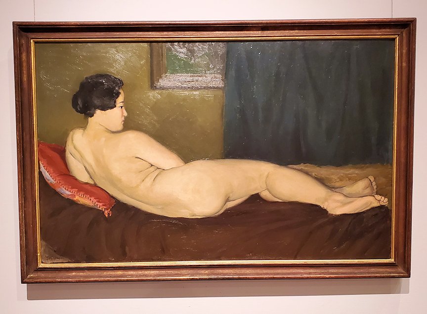 絵画：タイトル『横たはれる裸体の習作』　作者「木下 義謙」- 和歌山県立近代美術館で展示