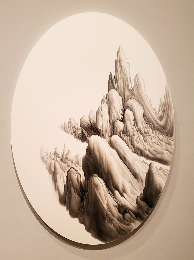 絵画：タイトル『境景 E-II』　作者「妻木 良三」- 和歌山県立近代美術館で展示