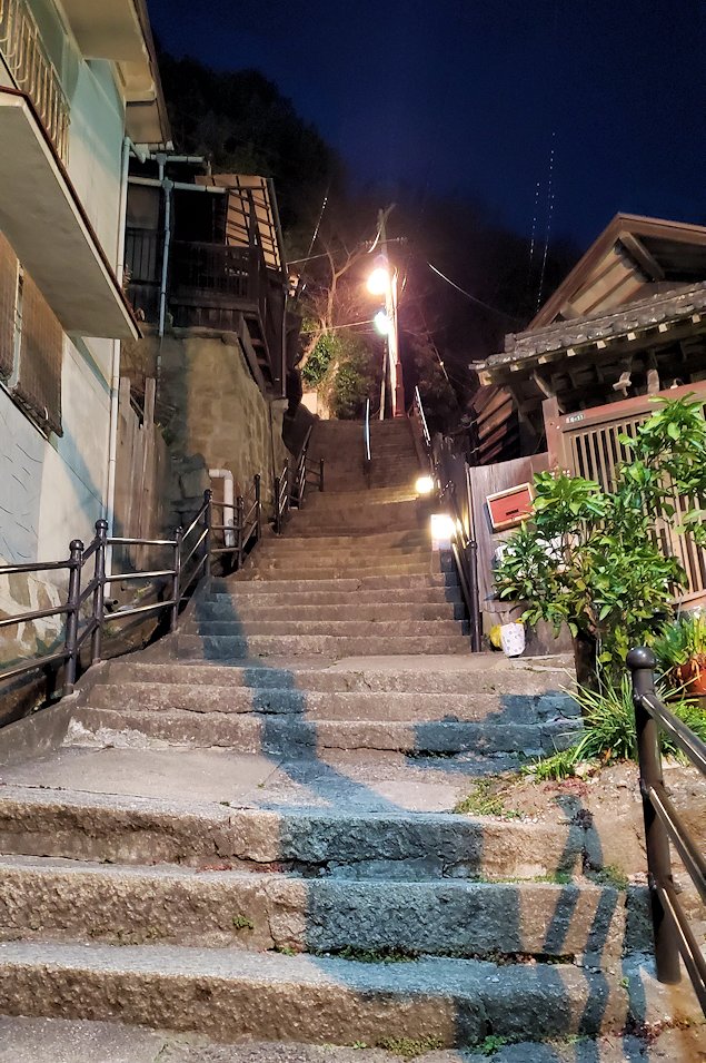 尾道　千光寺山「尾道ビュウホテルセイザン」に向かう階段