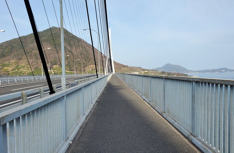 大三島　道路　　多々羅大橋を進む