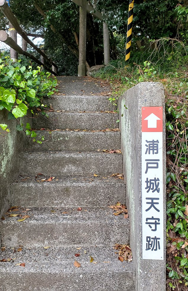 高知市　桂浜　浦戸城跡　入口階段