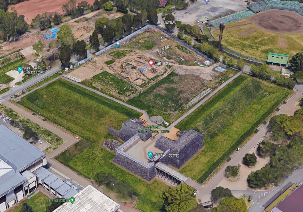 山形城の本丸跡：Googleマップより