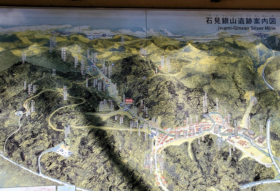 島根県太田市　石見銀山のマップ