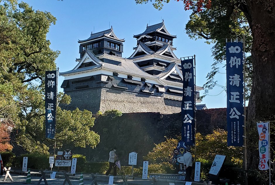 熊本城　清正神社から見られる天守閣　写真スポット