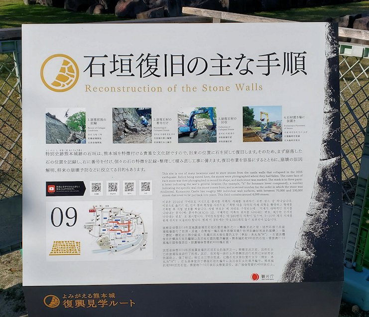 熊本城　石垣復旧手順の案内