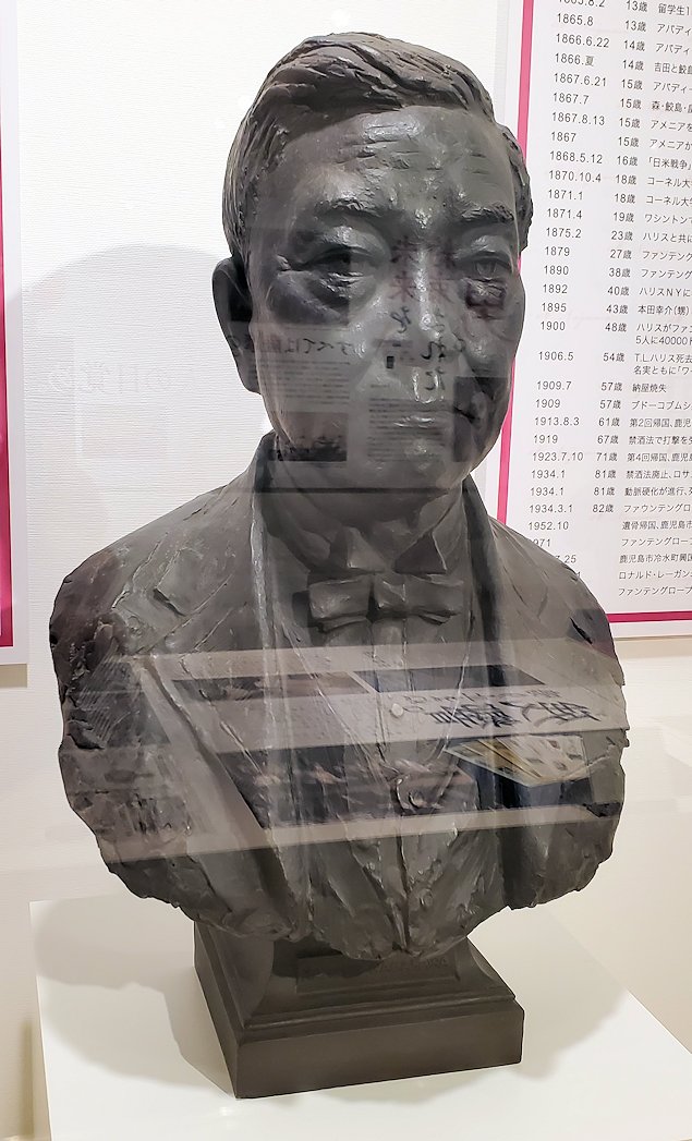 鹿児島県いちき串木野市　薩摩藩英国留学生記念館　長澤鼎の胸像