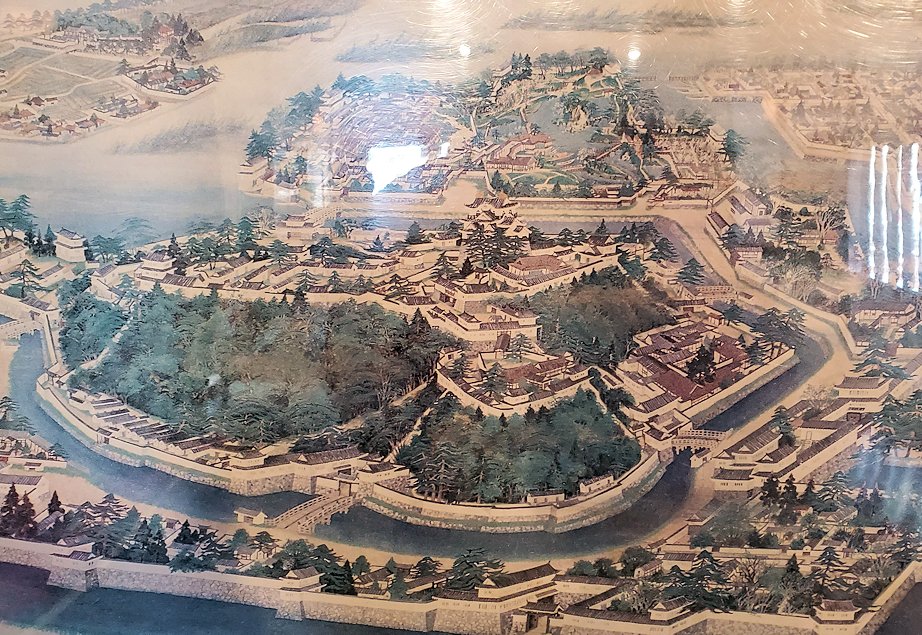 彦根城　本丸　太鼓門櫓　内部　昔の風景画