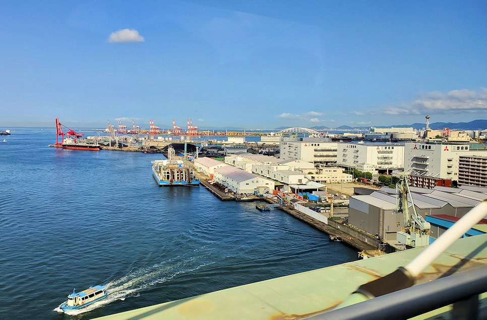 大阪市難波　海部観光バスに乗り込む　車内の景色　大阪北港跡