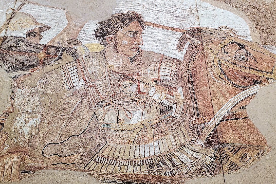 大塚国際美術館　OtsukaArtMuseum 『アレクサンダー･モザイク (Battle Of Issus Mosaic Alexander)』のアレクサンダー大王の顔