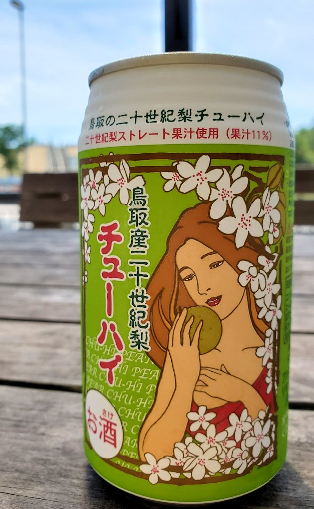 鳥取砂丘　20世紀梨チューハイを飲む