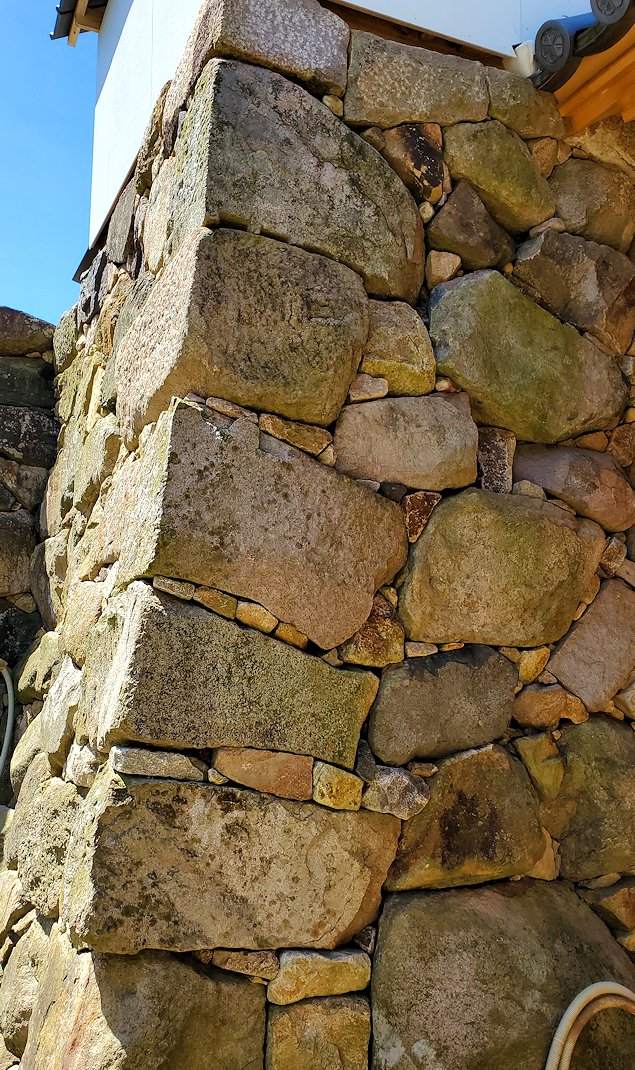 鳥取城跡　復元された大手門の石垣