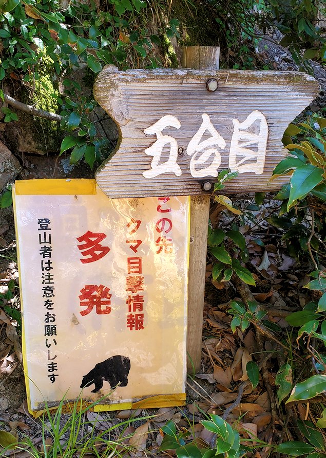 鳥取城跡　登山道　「五合目」