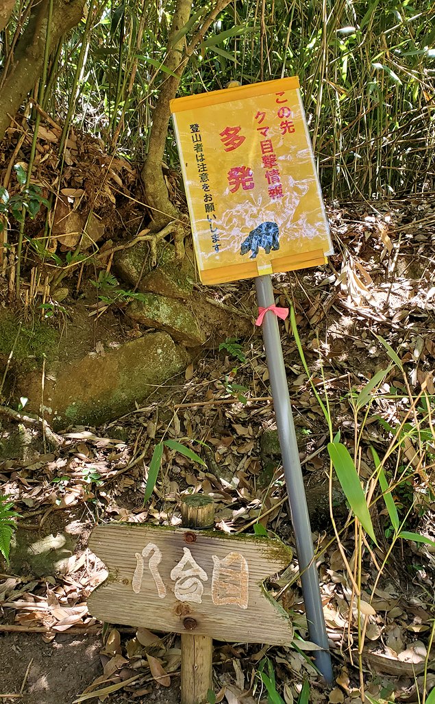 鳥取城跡　登山道　「八合目」