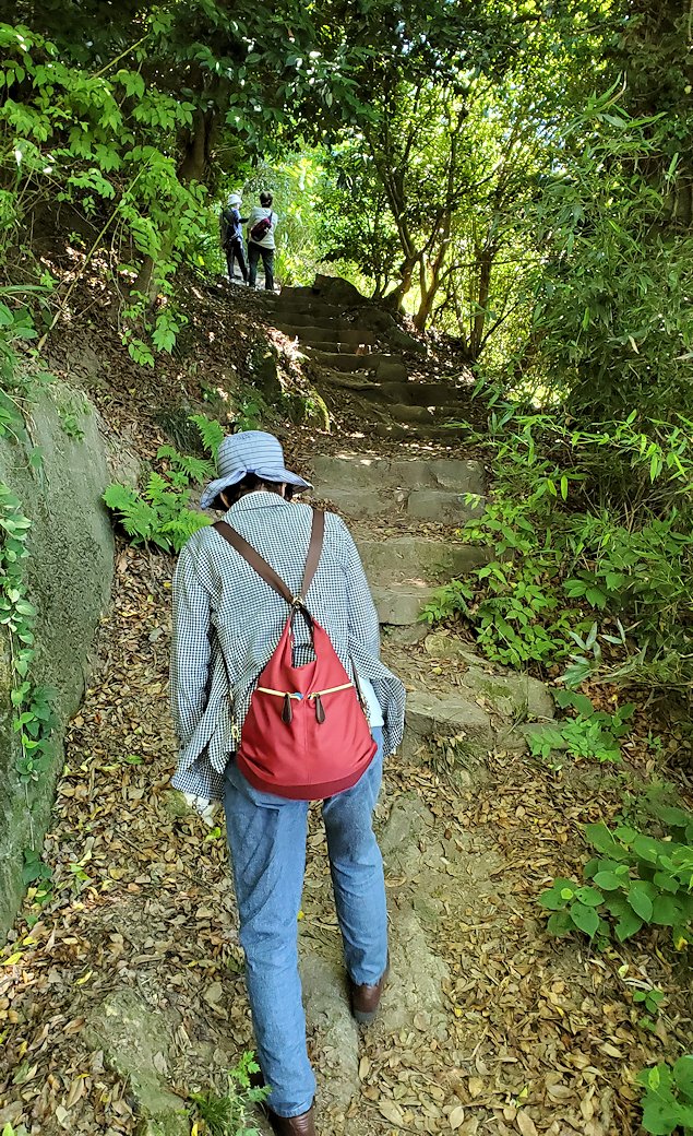 鳥取城跡　登山道　「九合目」を頑張って登る2