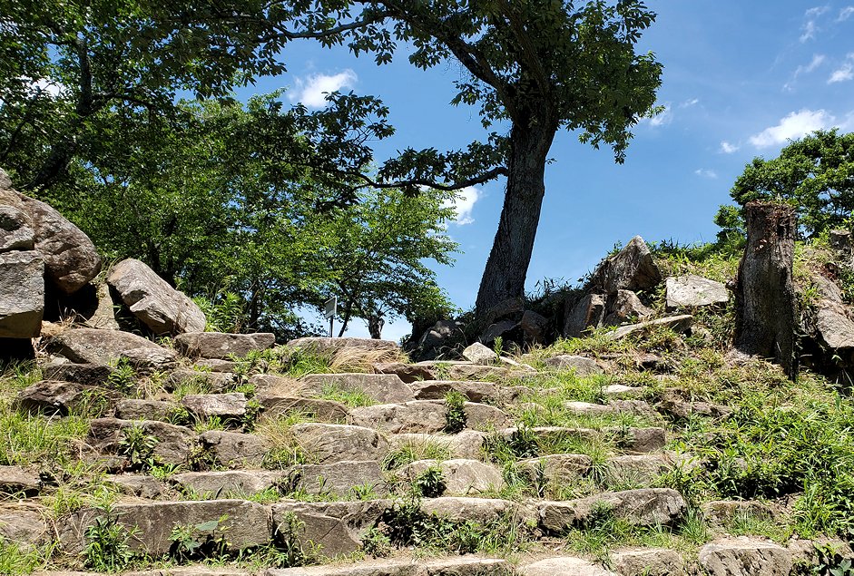 鳥取城跡　本丸跡の階段