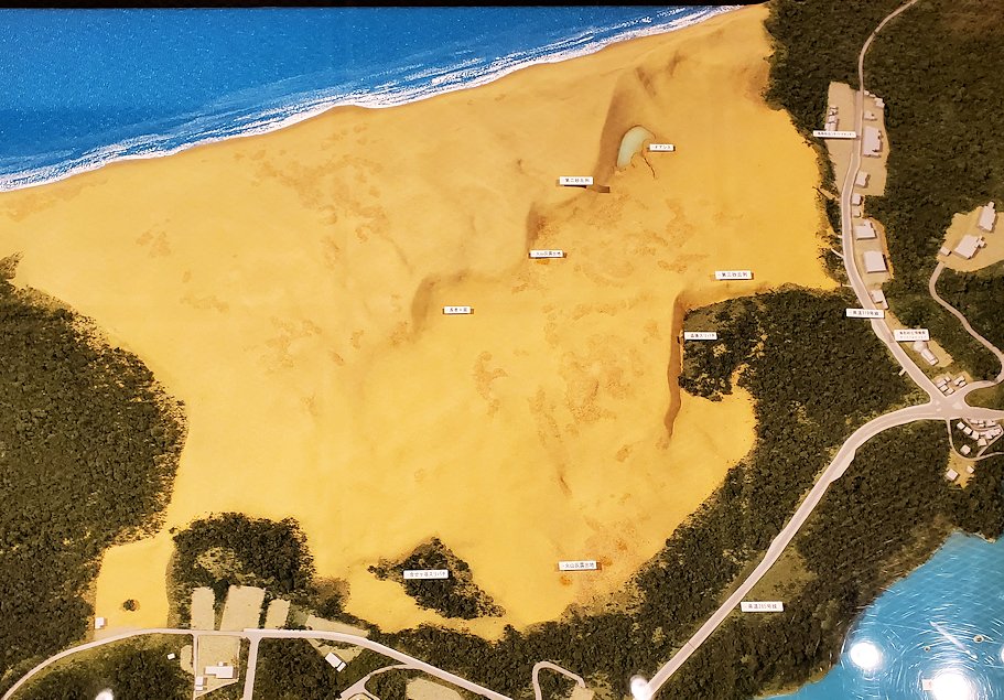 鳥取県立博物館　常設展示室　鳥取砂丘の地図
