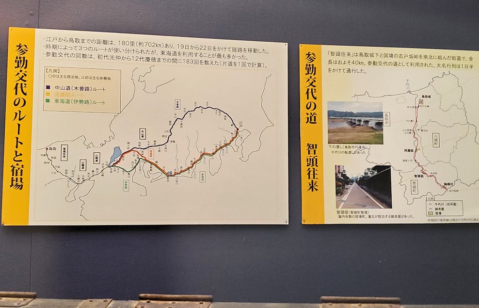 鳥取県立博物館　鳥取藩の参勤交代　ルート