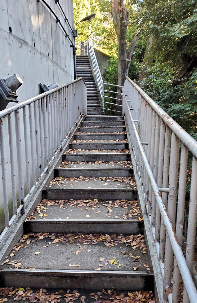 愛宕山の愛宕神社に繋がる階段を登る2