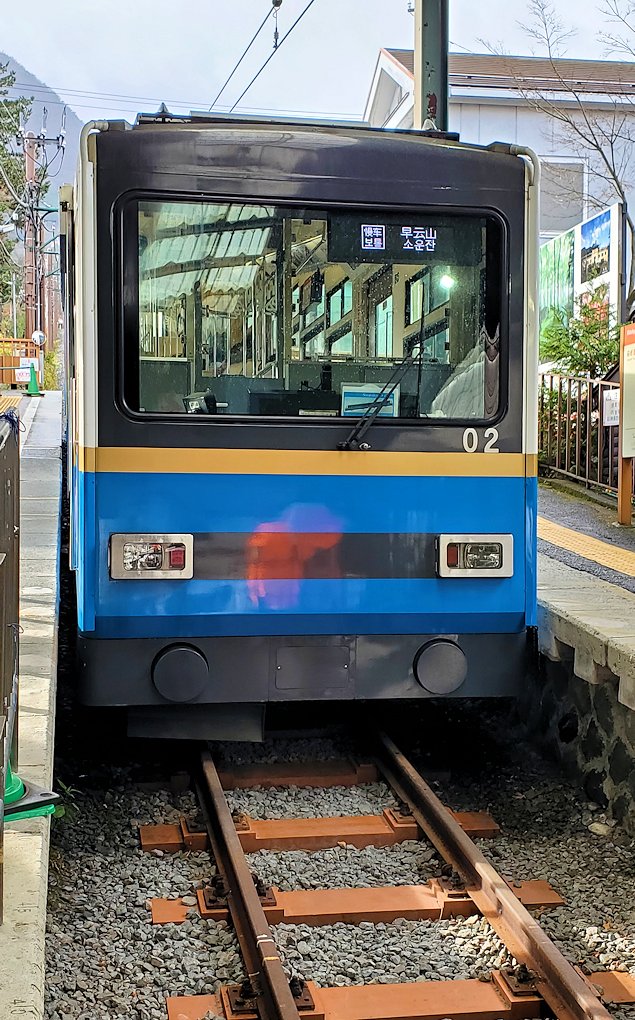 箱根登山電車　強羅駅　　ケーブルカー車体