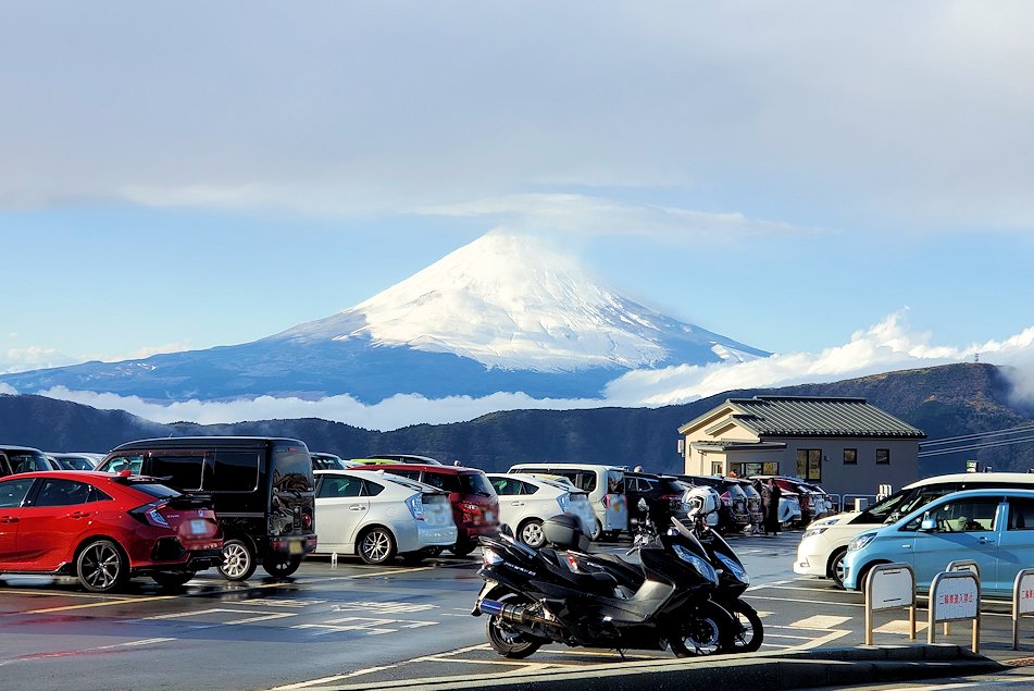 箱根　大涌谷　綺麗な富士山の景色