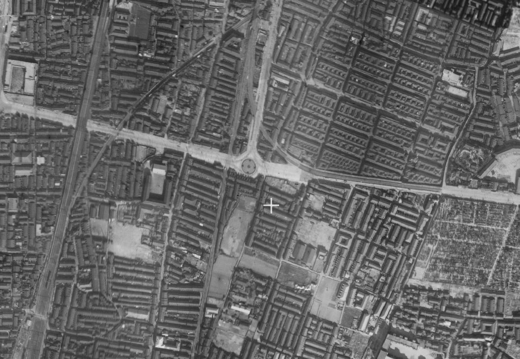 1930年代後半 千秋通り有りの地図　航空写真　西成区