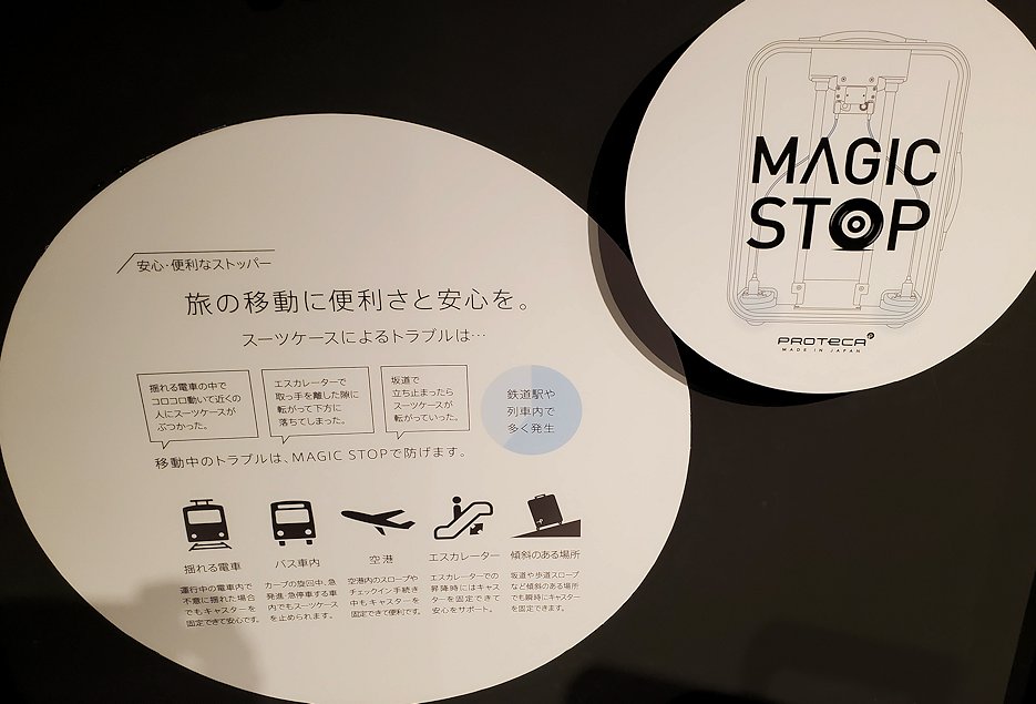 東京台東区　世界のカバン博物館　ストッパー付きのスーツケース　特徴